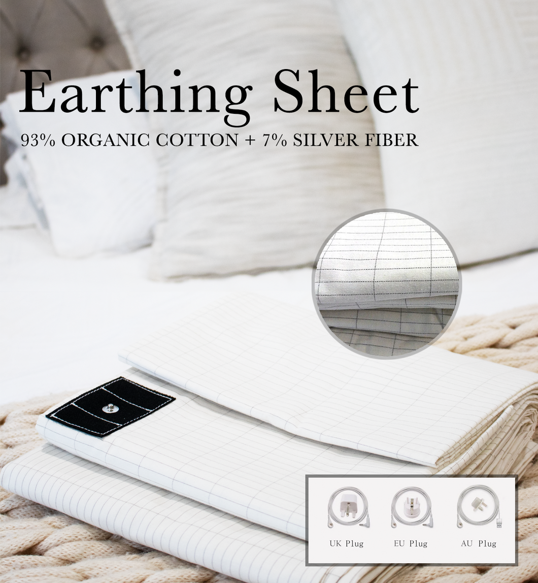 Single Earthing/Grounding Organic Cotton Flat Bed Sheet