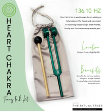 Load image into Gallery viewer, Heart Chakra Tuning Fork Kit~136.10 Hz
